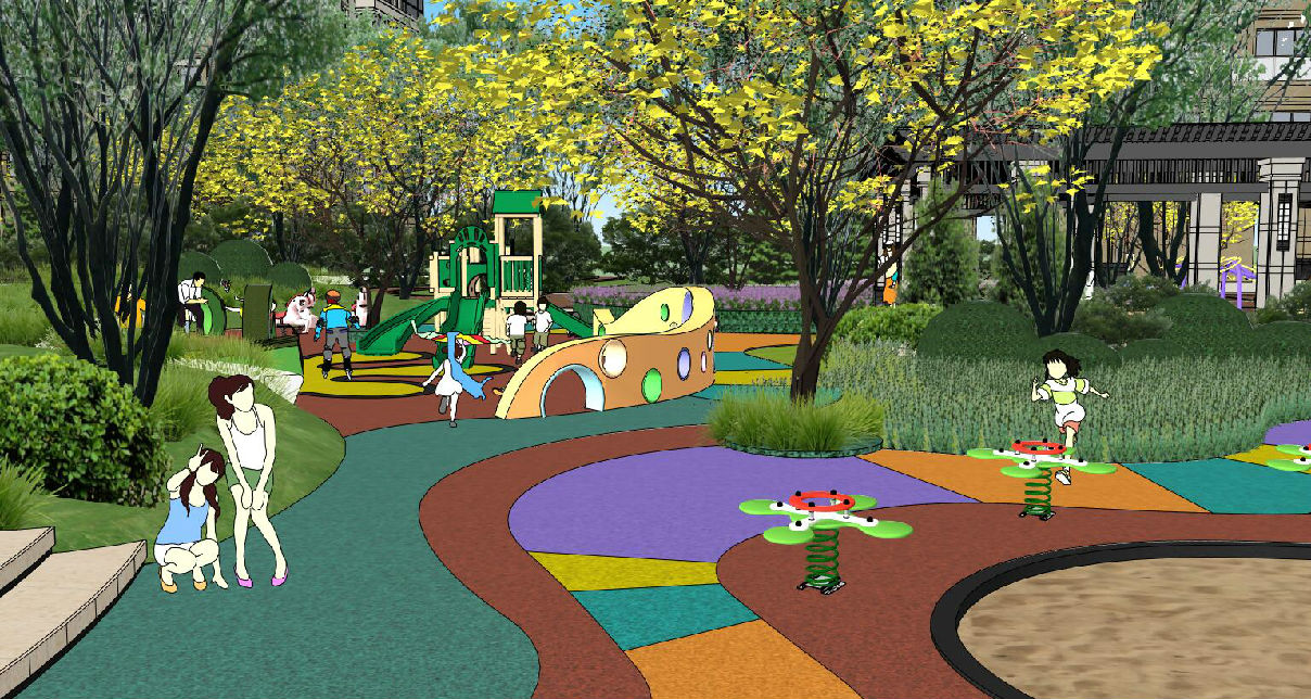 精品住宅区儿童活动场地,游乐园,幼儿园(32)su模型 儿童公园su模型