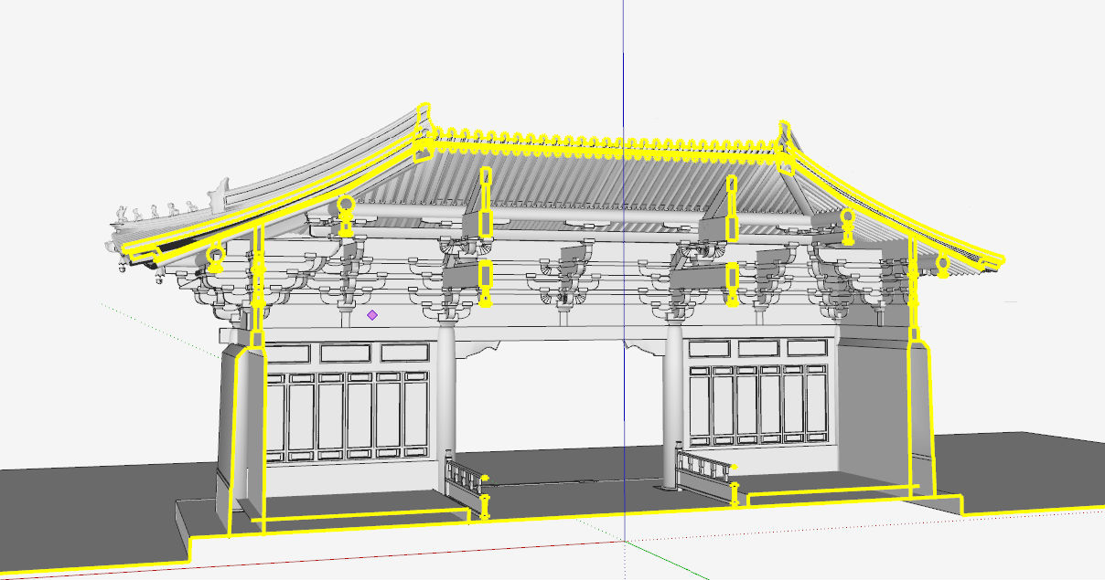 独乐寺山门su模型