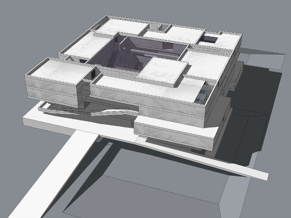 现代博物馆 展览馆 美术馆建筑su模型