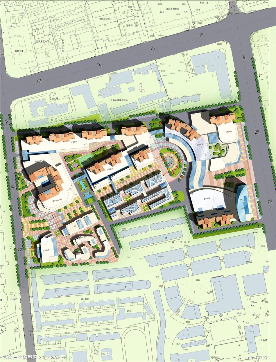 大型完整城市中心综合体商业中心设计su cad