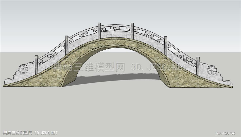 (精品)古建石拱桥001su模型