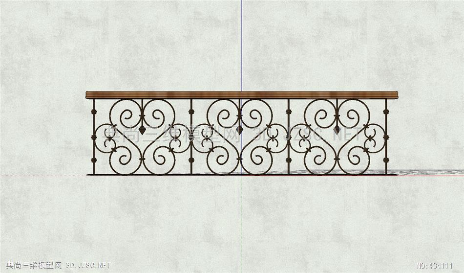 设计铁艺栏杆55-草图大师模型su模型 景观小品(精)su模型