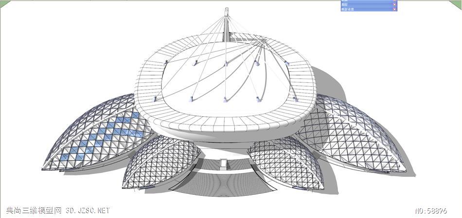 原创体育馆设计投标方案su模型su模型