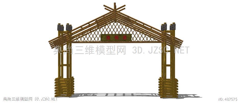 门头牌坊大门,牌楼,门楼s(18)su模型