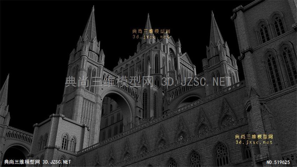 kit-08-kitbash3d gothic[哥特式建筑 暗黑风格建筑 模型] maya fbx模