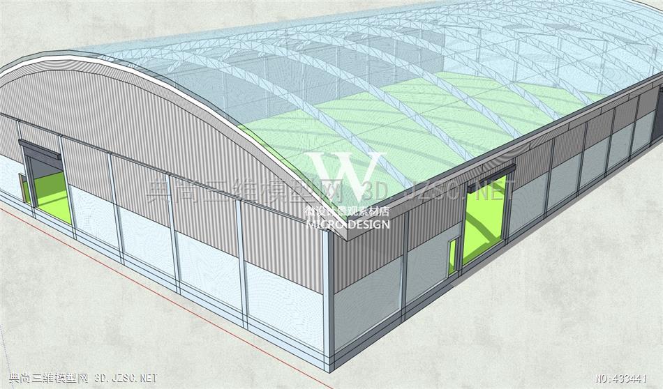 景观小品精sketchup模型温室大棚192xsu小品模型