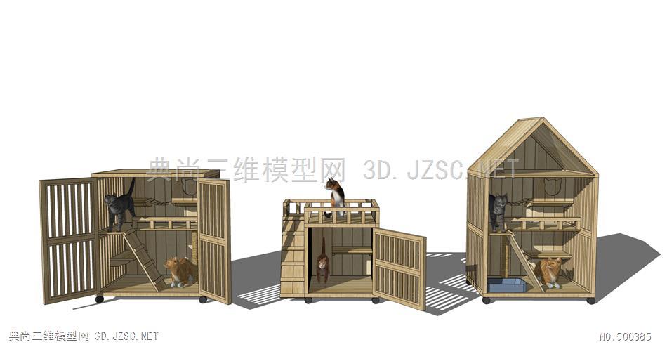 猫舍 猫屋 猫别墅 原创su模型 景观小建筑su模型