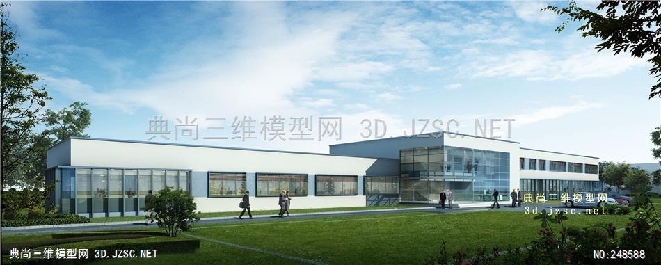 建筑模型15 d1301-22(公建)-核工院-汽轮机厂办公楼含效果图大图 建筑