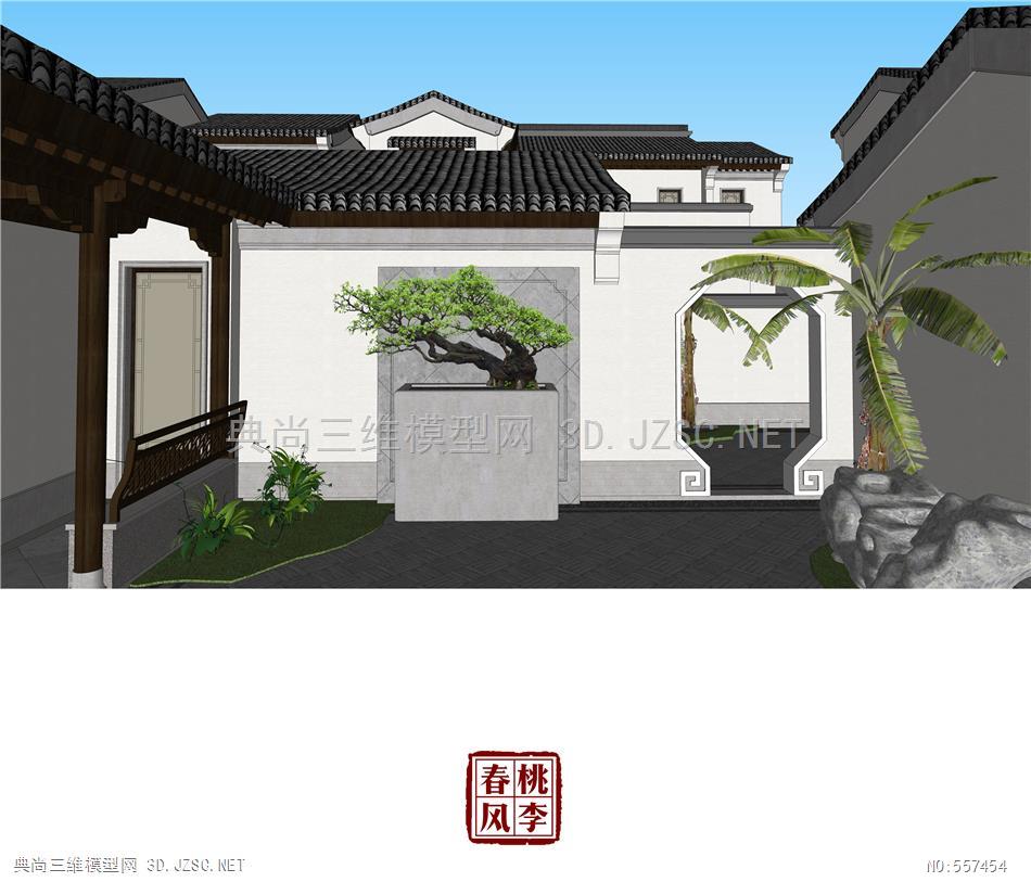 【su建筑景观模型】杭州绿城·桃李春风别墅群丨197msu模型