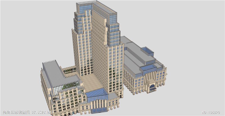 办公楼建筑设计su(42)su模型 su建筑三维模型su模型