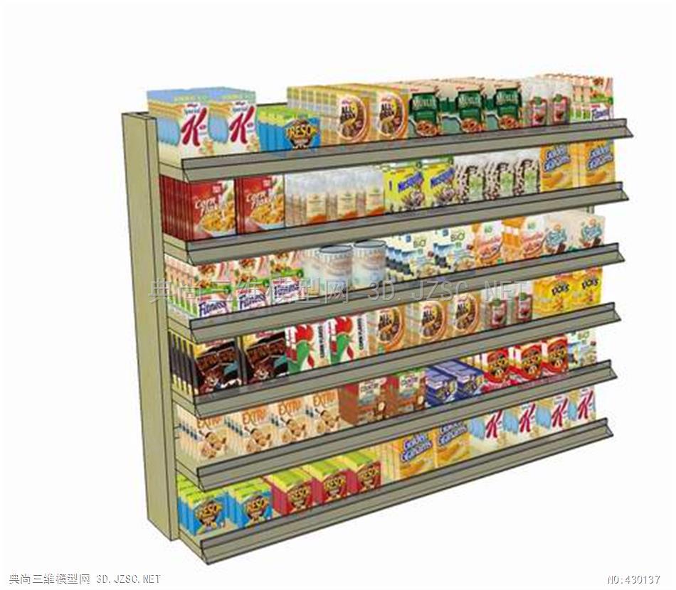 超市零食货架s(02)su模型 展览展示模型su模型