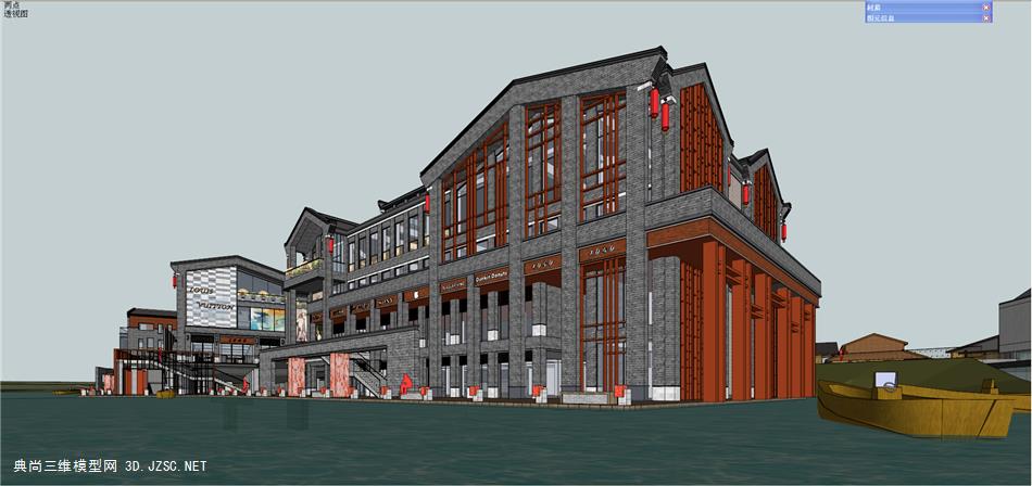 湖北梧桐湖水乡小镇商业街0103立面改造整体zc民国现代华中科技建筑su