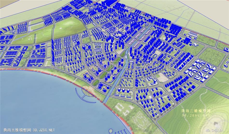 长兴岛城市模型城市规划 skp模型下载 草图大师模型su模型 规划模型su