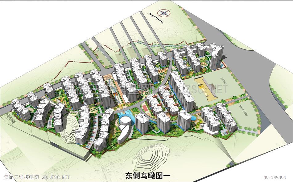 居住区规划完整全套su模型cad效果图 sketchup模型 skp模型 草图大师