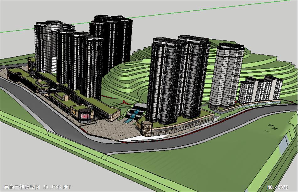5519住宅规划 su模型 3d