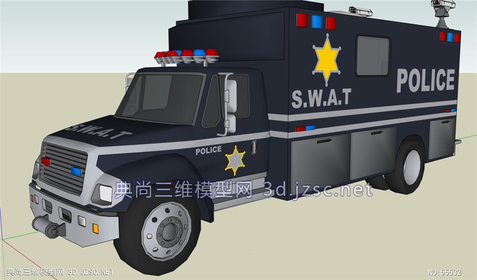 特殊专用车辆policeswat情报收集管制车3d模型susu模型 特种车辆su