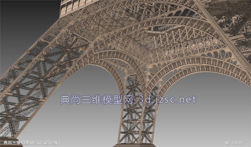 展览建筑埃菲尔铁塔3d模型su模型