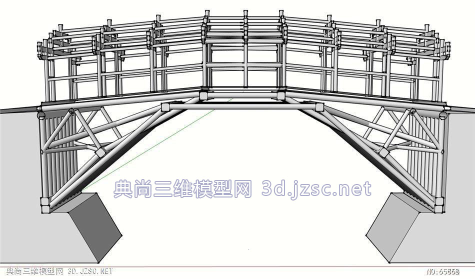 廊桥su模型