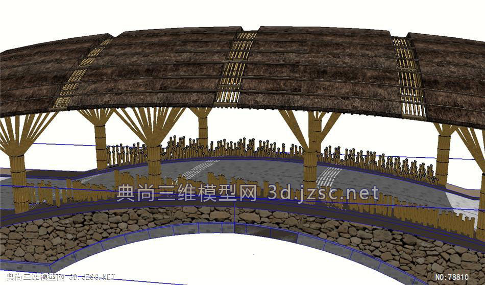 竹子建的廊桥su模型su模型