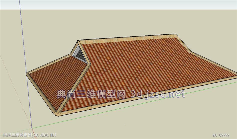 歇山式屋顶su模型典型屋顶su模型