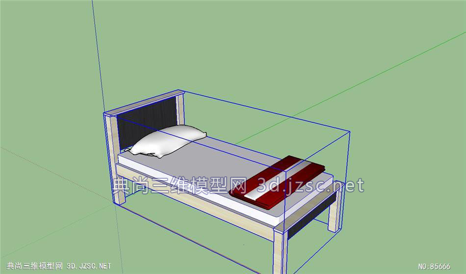 简单的单人床su模型