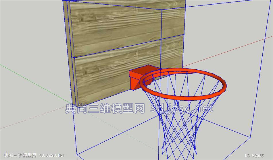 木板篮球框架的SU模型设计