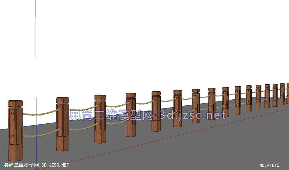 护栏麻绳的su模型su模型 景观小品(精)su模型