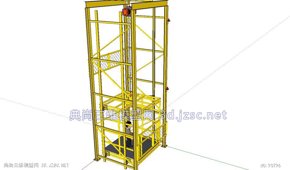 工地升降机电梯su模型二