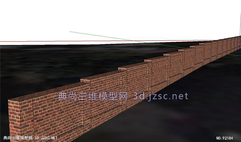 模型设计景观小品精实体精模sketchup火砖围墙的su