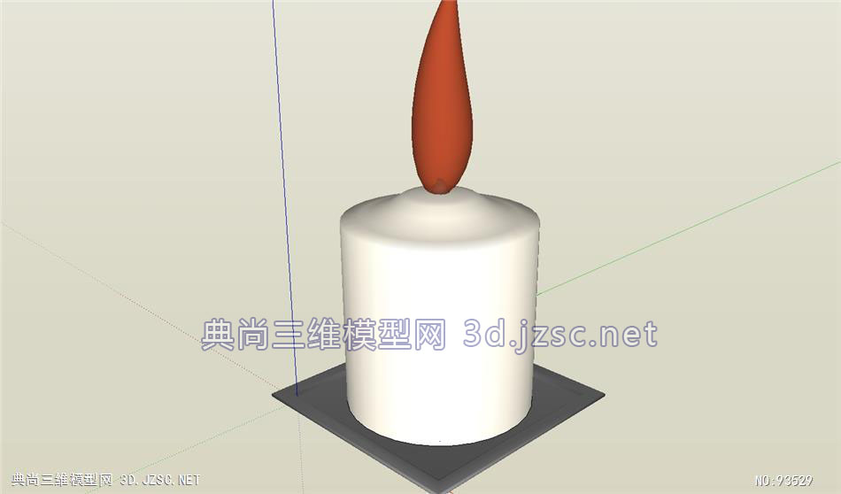 燃烧的小白蜡烛su模型