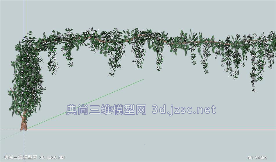 紫藤蔓爬挂藤的su模型