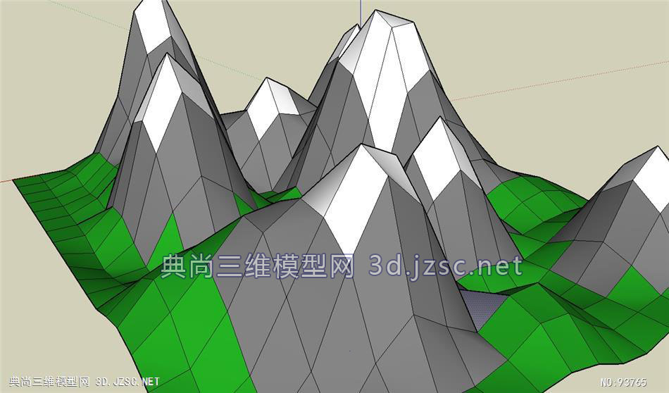 模型素材sketchup模型免费下载景观小品精实体精模sketchup山体skp