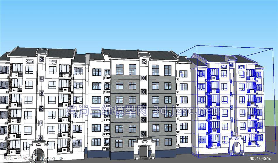 居民楼设计su模型 景观小品模型su模型
