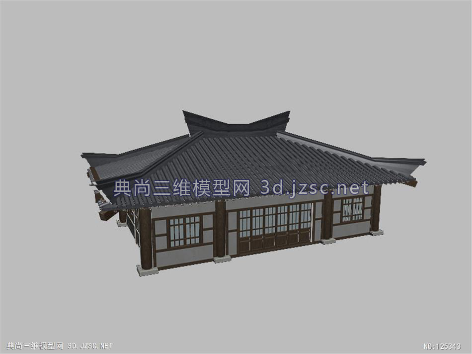 汉代古建筑实体模型3dmax单房1汉代建筑