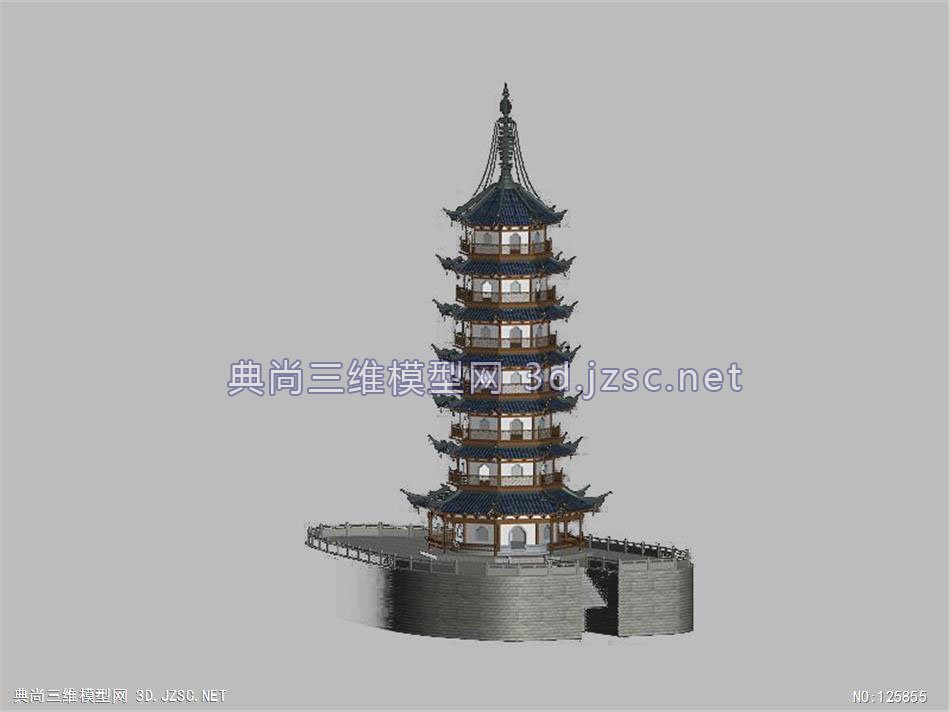 古建塔-古建塔八角塔1-古塔3dmax模型 古塔3dmax模型