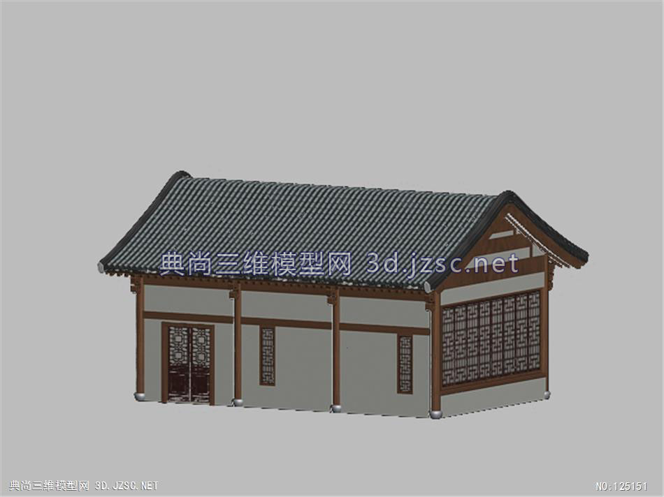 露华亭-莲花湖古建-唐宋建筑3dmax模型 古建寺庙宗教