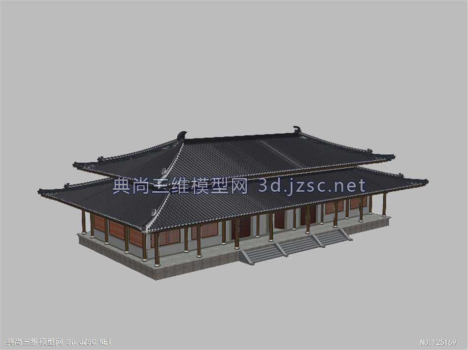 唐宋古建筑实体模型3dmax大雄宝殿碧云寺唐宋建筑