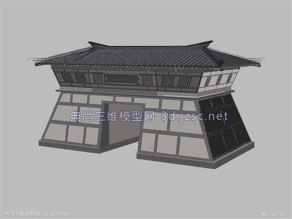 正门-汉代建筑3dmax模型