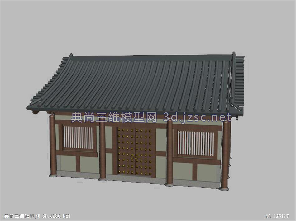 厢房三开-唐宋建筑3dmax模型 古建寺庙宗教3dmax模型