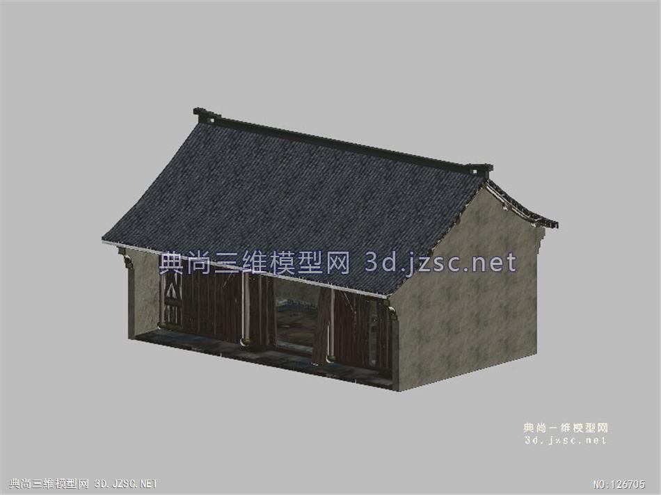 民房1-龙井古建筑-max模型3dmax模型 古建民居3dmax