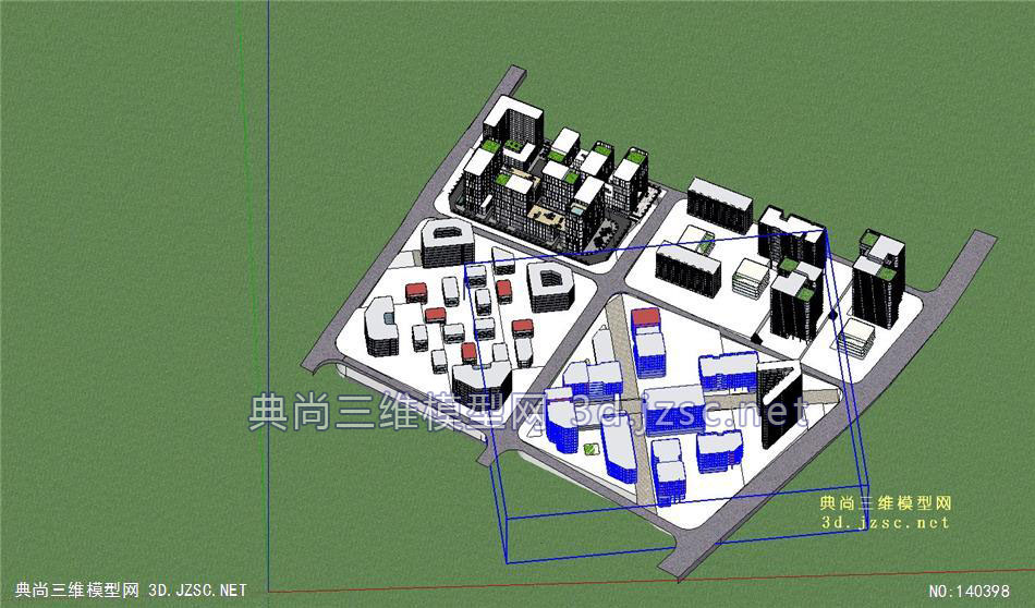 方案一总图11动画su模型 su建筑三维模型su模型