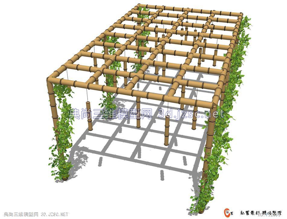 竹棚001--私蓄素材su模型