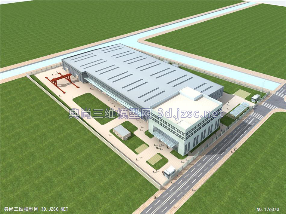 工厂厂房规划模型-厂房模型工业6
