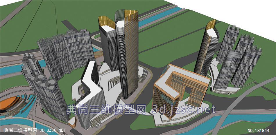 三维模型su建筑实体模型sketchup高档居住社区