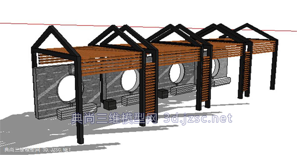 su现代特色屋顶造型栏架