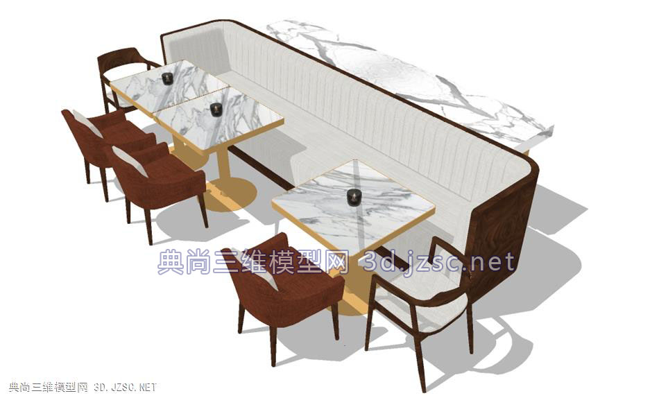su（工装）极品餐厅桌椅卡座白色、西式厨具（大理石）