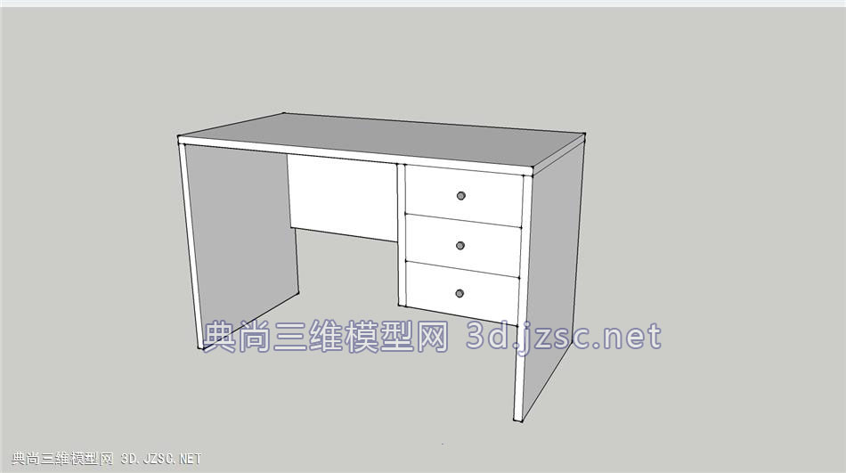 简易书桌su模型 电脑桌su模型