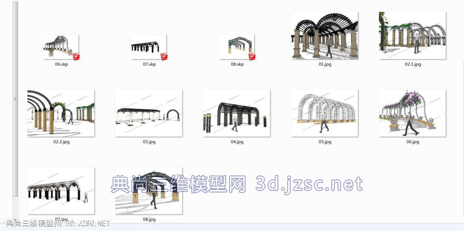 花架铁艺欧式廊架八个