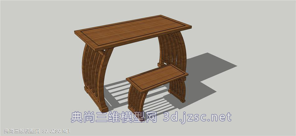 中式桌椅（弧形脚）