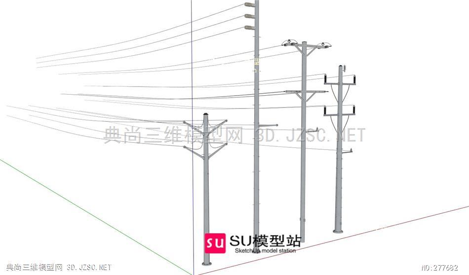 su模型站电线杆53交通工具交通设施设备